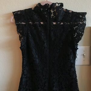 Lace Black High Neck Dress